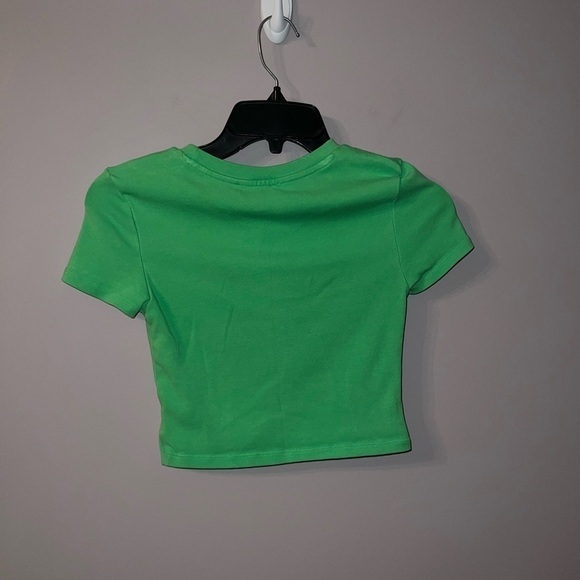 Lime green crop top shirt Zara Small - Picture 3 of 5